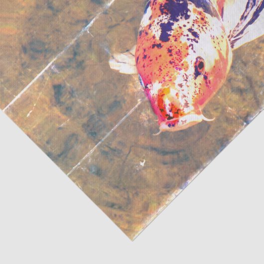 Weathered Japans Koi Afbeelding Tissuepapier (Detail)
