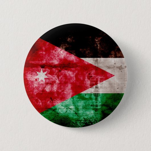 Weathered Jordanian Vlag Ronde Button 5,7 Cm (Voorkant)