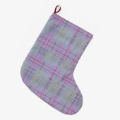 Weathered Lavender Plaid Grote Kerstsok (Voorkant (Hangend))