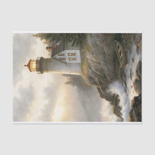 Weathered Lighthouse At Dusk Decoupage Tissuepapier (Voorkant)