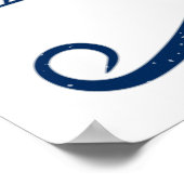 Weathered look Blue Eye of Horus Lucky-symbool Poster (Hoek)