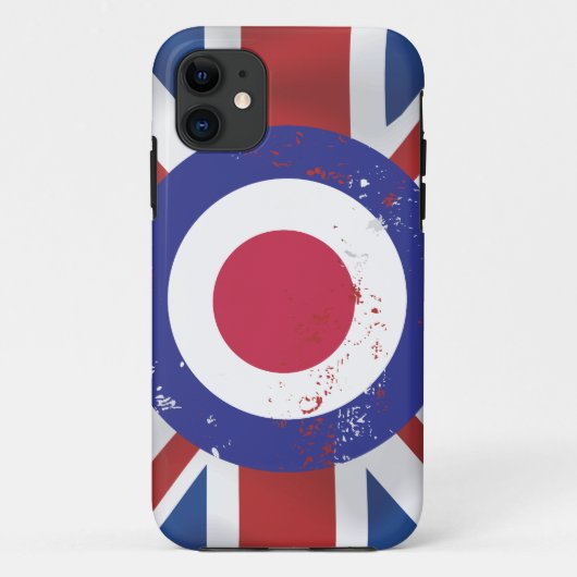 Weathered Mod Target on zijde effect Union Jack Case-Mate iPhone Case (Achterkant)