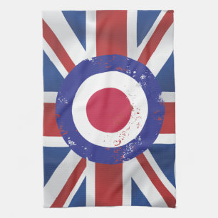 Weathered Mod Target on zijde effect Union Jack Theedoek