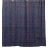 Weathered Navy Blue Tartan Douchegordijn (Voorkant)