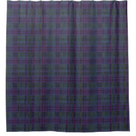  Weathered Navy Blue Tartan Douchegordijn