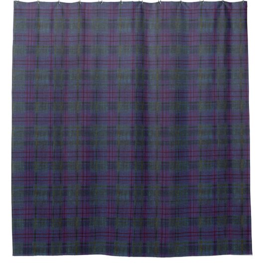  Weathered Navy Blue Tartan Douchegordijn (Voorkant)