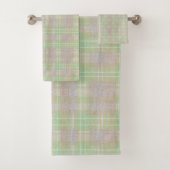 Weathered Neutral Sage Plaid Bad Handdoek (Insitu)