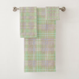 Weathered Neutral Sage Plaid Bad Handdoek