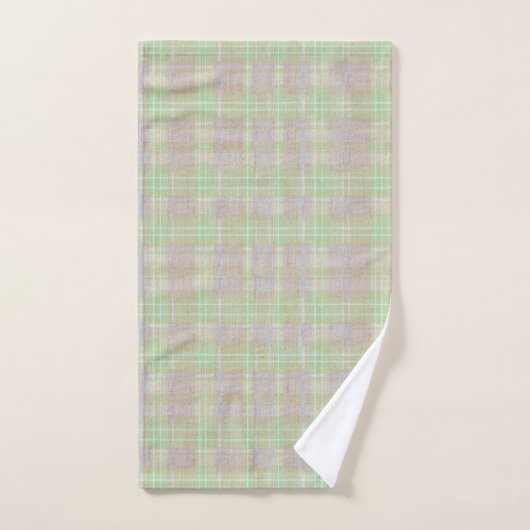Weathered Neutral Sage Plaid Bad Handdoek (Handdoek)