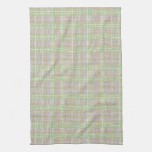 Weathered Neutral Sage Plaid Theedoek (Verticaal)
