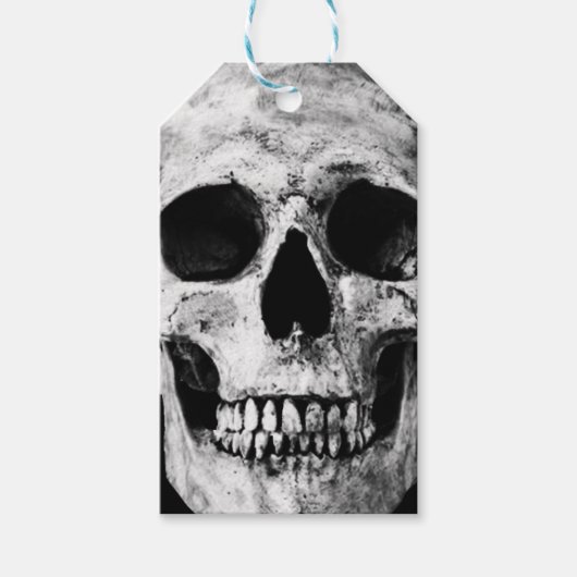 Weathered Old Skull - zwart & wit Cadeaulabel (Voorkant)