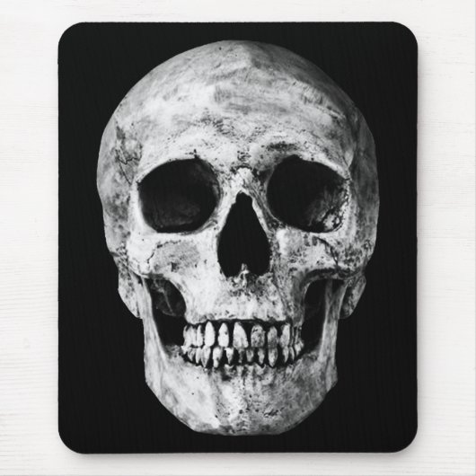 Weathered Old Skull - zwart & wit Muismat (Voorkant)