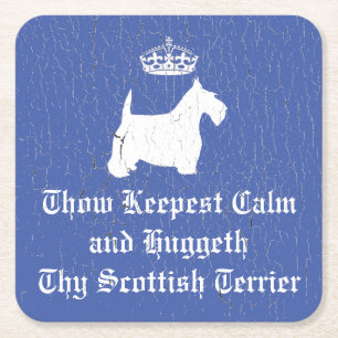 Weathered Paint Scottie Keep Calm Kartonnen Onderzetters