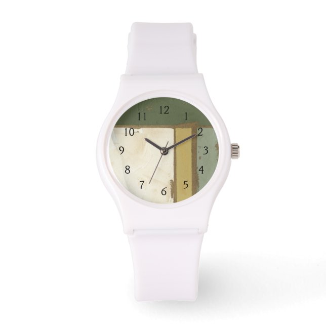 Weathered Panel Paining by Jennifer Goldberger Horloge (Voorkant)