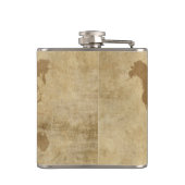 Weathered Parchment Wereldkaart Heupfles (Achterkant)