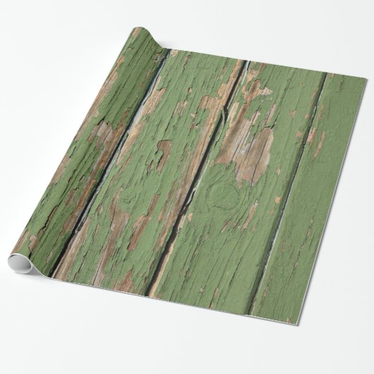 Weathered Peeling Paint op Houden Boards Cadeaupapier (Uitgerold)