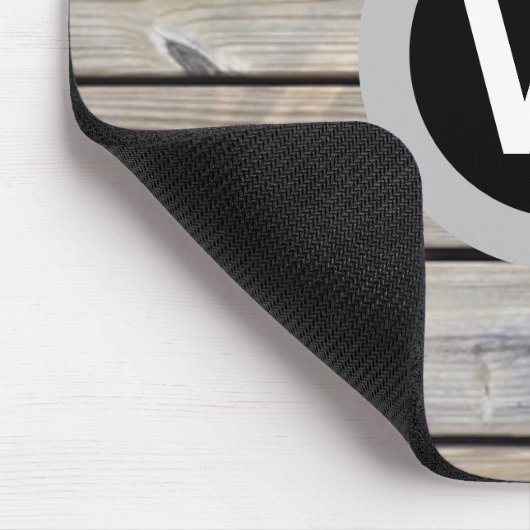 Weathered Pine Wood Monogram Muismat (Hoek)