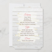 Weathered Pink Floral Wedding Invitation Kaart (Achterkant)