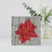 Weathered Poinsettia Winter / kerstbruiloft Kaart (Staand voorkant)