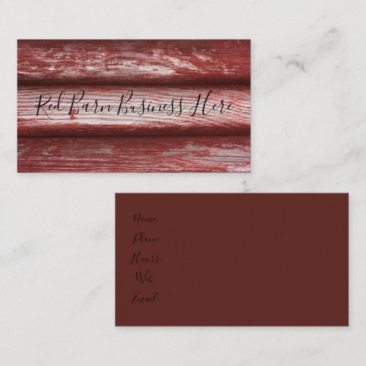 Weathered Red Barn Wood Rustic Visitekaartje (Voorkant / Achterkant)