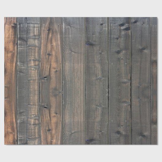 Weathered Redwood Fence Close-up Foto Afbeelding P Cadeaupapier (Vlak)