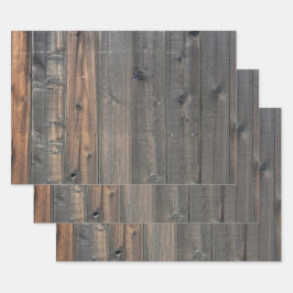 Weathered Redwood Fence Close-up Foto Afbeelding P Inpakpapier Vel