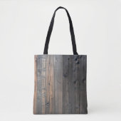 Weathered Redwood Fence Close-up Foto Afbeelding P Tote Bag (Voorkant)