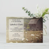 Weathered Rustic Barn Country Wedding Kaart (Staand voorkant)
