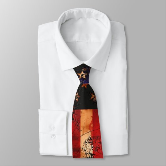 Weathered Rusty American Flag Stropdas (Gebonden)