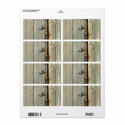 Weathered Rusty Deurhandvat Etiket (Full Sheet)