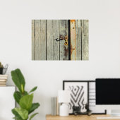 Weathered Rusty Deurhandvat Poster (Thuiskantoor)