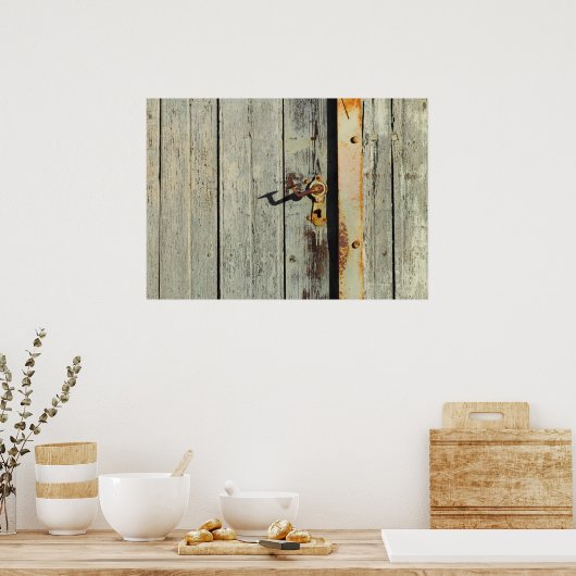 Weathered Rusty Deurhandvat Poster (Keuken)