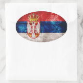 Weathered Servië Vlag Ovale Sticker (Tas)