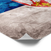 Weathered Servië Vlag Poster (Hoek)