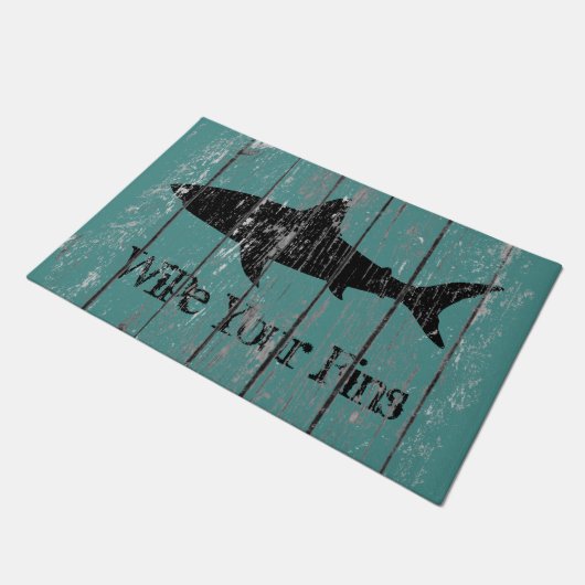 Weathered Shark Jouw tekst Uw Kleur Doormat Deurmat (Schuin)