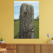 Weathered Sod Home Fence Post - Wilde plaatsen Fot Canvas Afdruk (Insitu (Woonkamer))