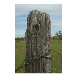 Weathered Sod Home Fence Post - Wilde plaatsen Fot Foto Afdruk