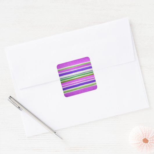 Weathered Stripes Vierkante Sticker (Envelop)