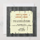 Weathered Sunflower & Barn Fall Wedding Invitation Kaart (Achterkant)