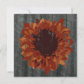 Weathered Sunflower & Barn Fall Wedding Invitation Kaart (Voorkant)
