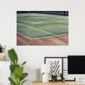 Weathered Tennis Court Close-up Art Poster (Thuiskantoor)