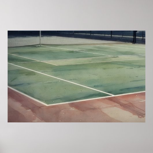 Weathered Tennis Court Close-up Art Poster (Voorkant)
