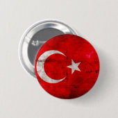 Weathered Turkey Flag Ronde Button 5,7 Cm (Voorkant /achterkant)