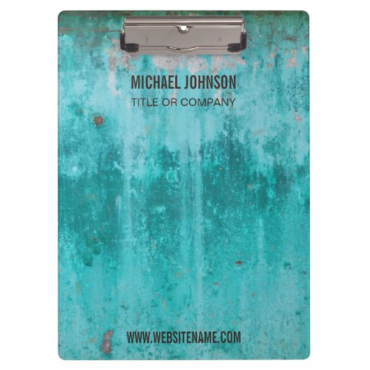 Weathered turkooise betonnen wandtextuur klembord (Voorkant)