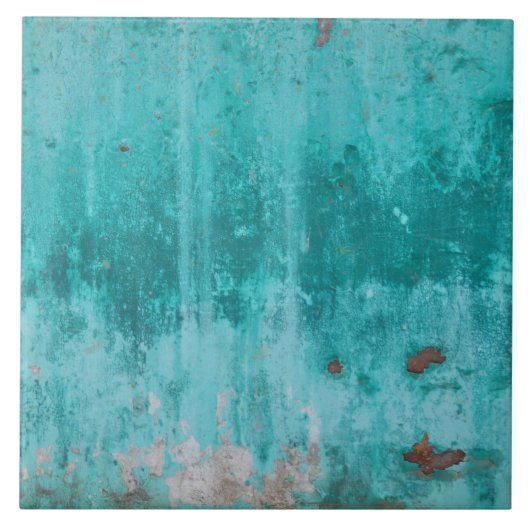 Weathered turkooise betonnen wandtextuur tegeltje (Voorkant)