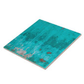 Weathered turkooise betonnen wandtextuur tegeltje (Zijkant)