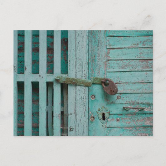 Weathered Turquoise-deur Briefkaart (Voorkant)