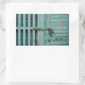 Weathered Turquoise-deur Rechthoekige Sticker (Tas)