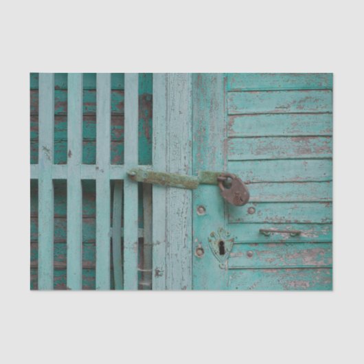 Weathered Turquoise-deur Tissuepapier (Voorkant)