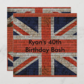 Weathered Union Jack op stenen muur Kaart (Voorkant / Achterkant)